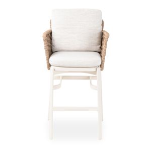 Bar stool Destiny Sm6407.01 ivory color, aluminum-beige, wicker 71.5x63.5x108h
