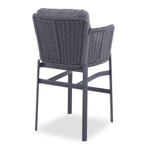 Bar stool Destiny Sm6407.02, aluminum and wicker, charcoal color, 71.5x63.5x108h