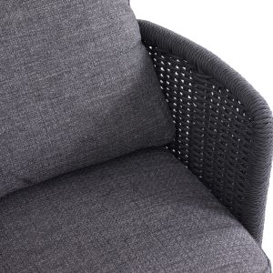 Bar stool Destiny Sm6407.02, aluminum and wicker, charcoal color, 71.5x63.5x108h
