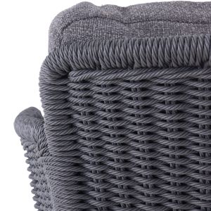 Bar stool Destiny Sm6407.02, aluminum and wicker, charcoal color, 71.5x63.5x108h
