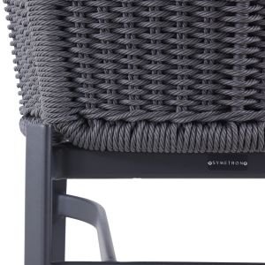 Bar stool Destiny Sm6407.02, aluminum and wicker, charcoal color, 71.5x63.5x108h