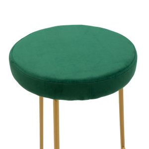 Bar stool Edem dark green velvet gold metal legs