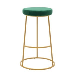 Bar stool Edem dark green velvet gold metal legs