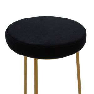 Bar stool Edem black velvet gold metal legs