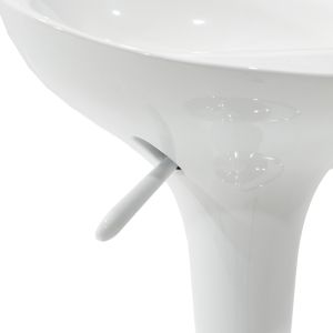 Bar stool Felice with adjustable height white-chrome base 40x43x84cm