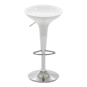 Bar stool Felice with adjustable height white-chrome base 40x43x84cm