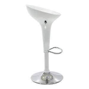 Bar stool Felice with adjustable height white-chrome base 40x43x84cm