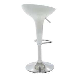 Bar stool Felice with adjustable height white-chrome base 40x43x84cm