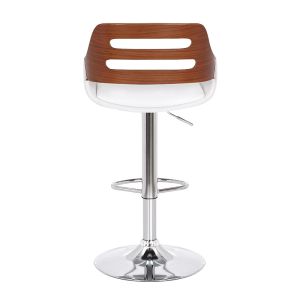 Bar stool Fern Folding Pu White Walnut-chrome Metal