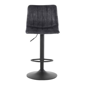 Bar stool Fl1020 gray fabric with charcoal - black metal frame 43x48x112cm