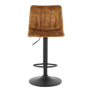 Bar stool Fl1020 tobacco gray with charcoal - black metal frame 43x48x112cm