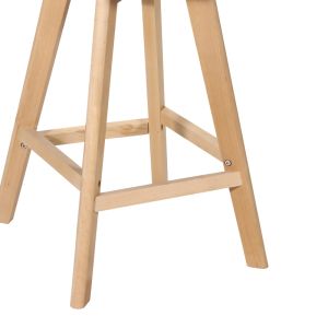 Бар стол Gaston черен Pp-pu и крака от натурално дърво 56x48,5x104cm