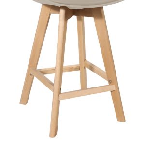 Бар стол Gaston, Pp-pu, с абажур тип капучино и дървени крака, 48.5x56x104 см