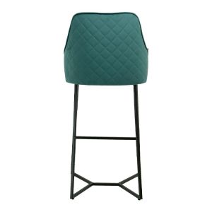 Bar stool Hilda textile fabric in green color 48*43*104