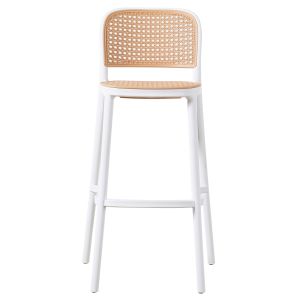 Бар стол Hm5939,01 полипропилен бял-бежов 41x53x103cm