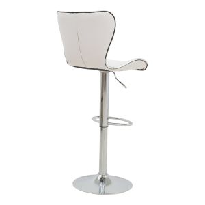 Jorine bar stool with adjustable height, white chrome base, 53x44x114cm