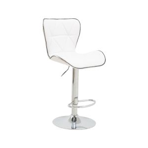 Jorine bar stool with adjustable height, white chrome base, 53x44x114cm