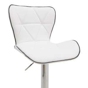 Jorine bar stool with adjustable height, white chrome base, 53x44x114cm