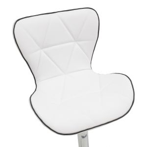 Jorine bar stool with adjustable height, white chrome base, 53x44x114cm