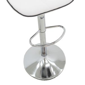 Jorine bar stool with adjustable height, white chrome base, 53x44x114cm