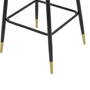 Бар стол Lithe плюшен цвят гнила ябълка с черни крака 47x44x98cm