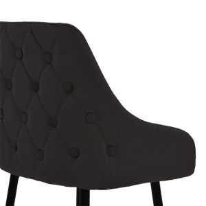 Бар стол Lithe черен плюшен с метални златисти крака 47х44х98cm