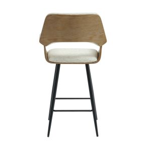 Бар стол Med.height Clipp .02 черни метални крака-екрю плат 57.5x53x98hcm Hm9987