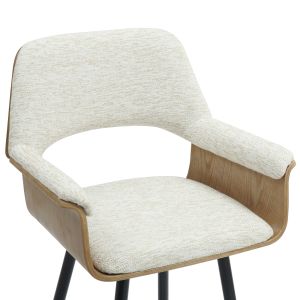 Бар стол Med.height Clipp .02 черни метални крака-екрю плат 57.5x53x98hcm Hm9987