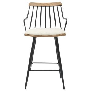 Бар стол Med.height Judi .02 черен метал-екрю материя 48x52x92hcm Hm9985