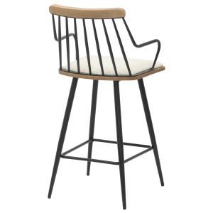 Бар стол Med.height Judi .02 черен метал-екрю материя 48x52x92hcm Hm9985