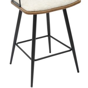 Бар стол Med.height Judi .02 черен метал-екрю материя 48x52x92hcm Hm9985