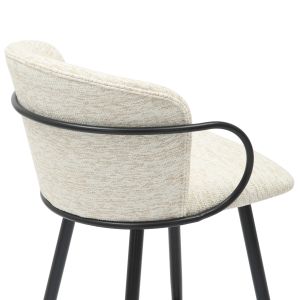 Бар стол Med.height Nebor .02 черна метална конструкция-екрю плат 53.5x51x90hcm Hm9986