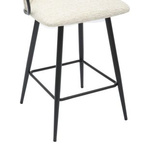 Бар стол Med.height Nebor .02 черна метална конструкция-екрю плат 53.5x51x90hcm Hm9986