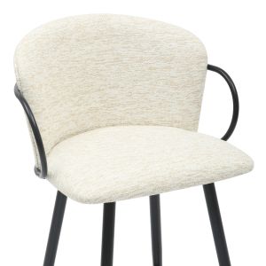 Бар стол Med.height Nebor .02 черна метална конструкция-екрю плат 53.5x51x90hcm Hm9986