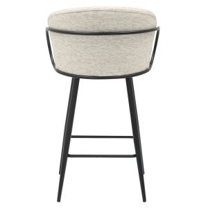 Бар стол Med.height Nebor .02 черна метална конструкция-екрю плат 53.5x51x90hcm Hm9986