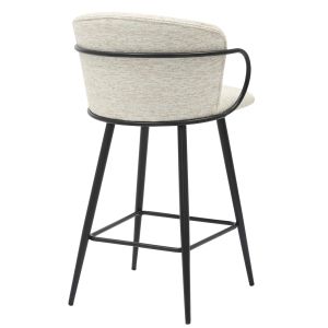 Бар стол Med.height Nebor .02 черна метална конструкция-екрю плат 53.5x51x90hcm Hm9986