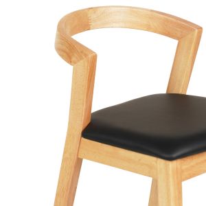 Бар стол Nami .01 каучуково дърво в дъб-черно Pu 47.5x59x102.5hcm Hm9952