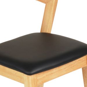 Бар стол Nami .01 каучуково дърво в дъб-черно Pu 47.5x59x102.5hcm Hm9952