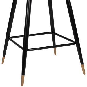 Bar stool Princess Vesna Hm8736,01 gray plush with black metal frame 50x50x90