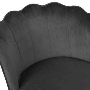 Bar stool Princess Vesna Hm8736,01 gray plush with black metal frame 50x50x90