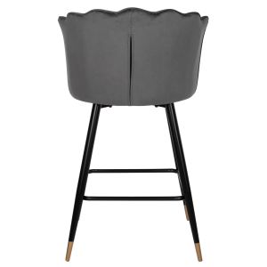 Bar stool Princess Vesna Hm8736,01 gray plush with black metal frame 50x50x90