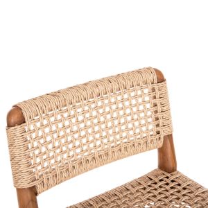 Бар стол Rosco Hm6134 тиково дърво в натурал-виро въже в бежово 47x52x100hcm.