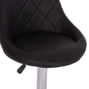 Бар стол Rose Hm204.21 хромирана основа и черен Pu 48x45x105hcm.