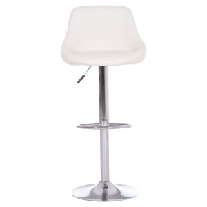 Бар стол Rose Hm204.22 с хромирана основа и и бял Pu 48x45x105hcm.