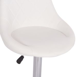 Бар стол Rose Hm204.22 с хромирана основа и и бял Pu 48x45x105hcm.