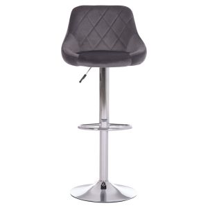 Бар стол Rose Hm204.41 хромирана основа и окачване и сиво кадифе 48x45x105всм.