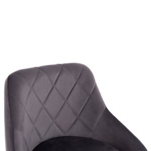Бар стол Rose Hm204.41 хромирана основа и окачване и сиво кадифе 48x45x105всм.
