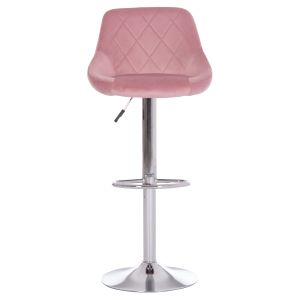 Бар стол Rose Hm204.42 хромирана основа и окачване и прашно розово кадифе 48x45x105всм.