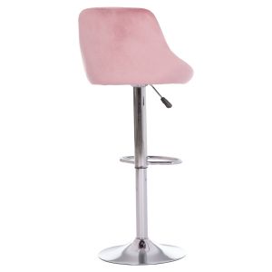 Бар стол Rose Hm204.42 хромирана основа и окачване и прашно розово кадифе 48x45x105всм.