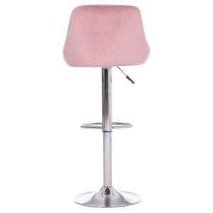 Бар стол Rose Hm204.42 хромирана основа и окачване и прашно розово кадифе 48x45x105всм.